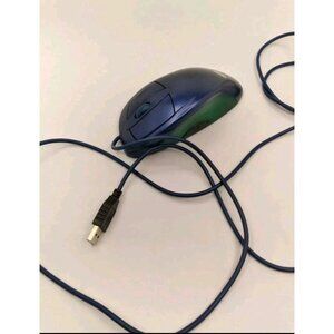 Vintage Logitech Mouseman wheel wired USB blue M-BD53 830417-0000 Tested Works
